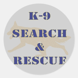 K-9 Search and Rescue GSD Ronde Sticker