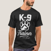 K-9 Trainer Gepersonaliseerd Zwart T-shirt (Voorkant)