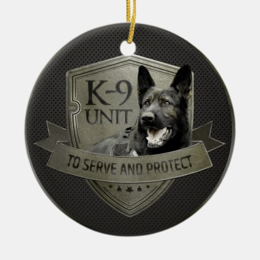 K-9 Unit GSD - Working German Shepherd Dog Keramisch Ornament (Voorkant)