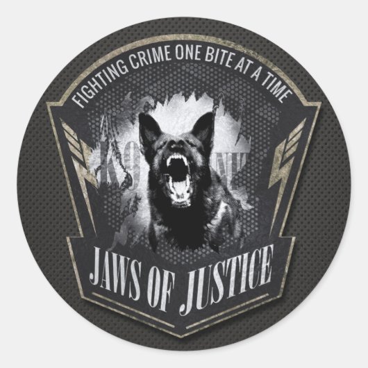 K-9 Unit - Police Unit - German Shepherd Ronde Sticker (Voorkant)