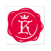 K - Antiek Wax Seal Gotische Kroon Initiaal Letter Zelfinktende Stempel (Design)