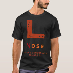K cultuur Koreaans alfabet Hangul Consonant 4 T-shirt