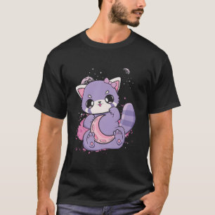 K Decora Fairy Kei Rode Panda Maan Otaku Anime Nug T-shirt