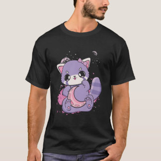 K Decora Fairy Kei Rode Panda Maan Otaku Anime Nug T-shirt