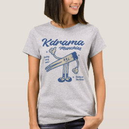  K-Drama Munchies Fun Chopstick Cartoon T-shirt