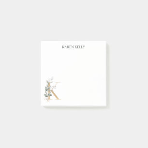 K Floral Monogram Post-it® Notes