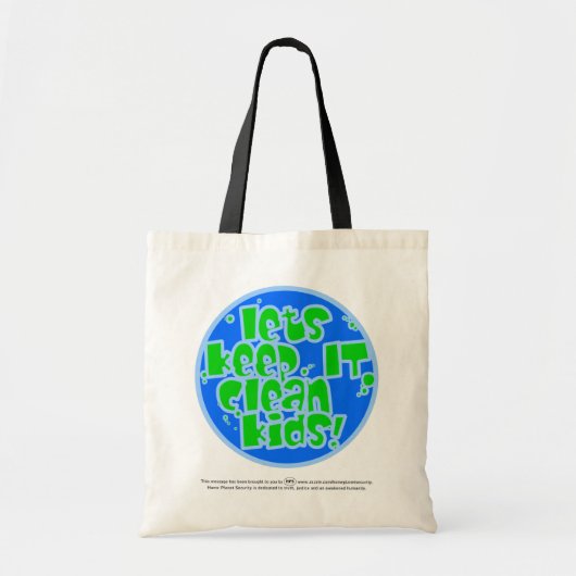 K.I.C.K. Plastic en Vervuiling Tote Bag (Voorkant)