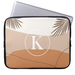 K - Initiaal Monogram Letter K Abstract Ontwerp Laptop Sleeve