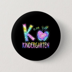K is voor de leerling van de kindertuin Tie kleurs Ronde Button 5,7 Cm
