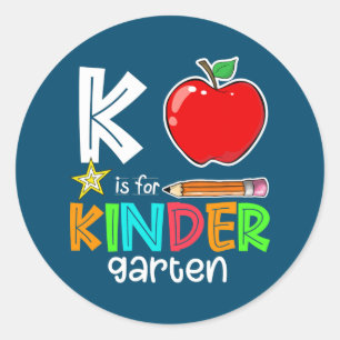 K is voor een lerarenopleiding voor kinderen terug ronde sticker