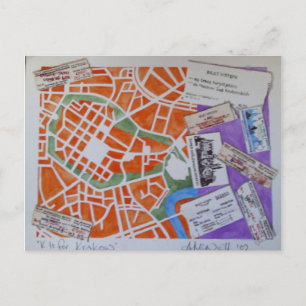 K is voor het briefkaart Krakow