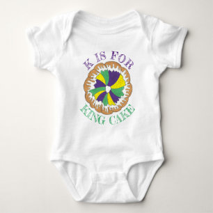 K IS VOOR KING CAKE New Orleans Mardi Gras NOLA Romper