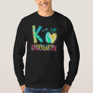 K Is Voor Kleuterleidster Tie Dye Terug Naar Schoo T-shirt