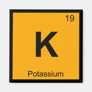K - Kalium Chemie Periodiek Systeem Symbool Magneet