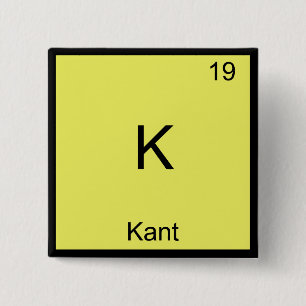 K - Kant Funny Element Chemistry Symbol T-shirt Vierkante Button 5,1 Cm