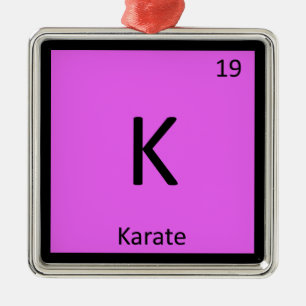 K - Karate Martial Arts Scheikunde Periodiek Syste Metalen Ornament