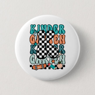 K Kleuterleidster Geruite Terug naar school Ki Ronde Button 5,7 Cm