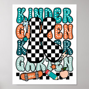 K Kleuterleraar Geruit Terug naar school Ki Poster