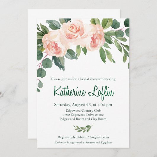 K L Invitation à la douche nuptiale (Devant / Derrière)