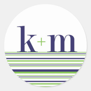 K+M Monogram en Streep Sticker