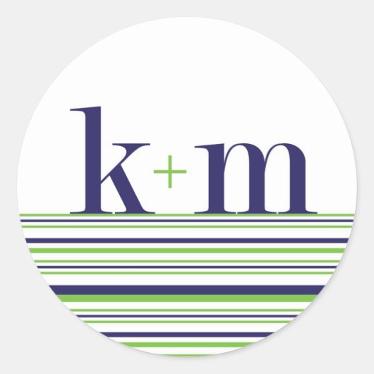 K+M Monogram en Streep Sticker (Voorkant)