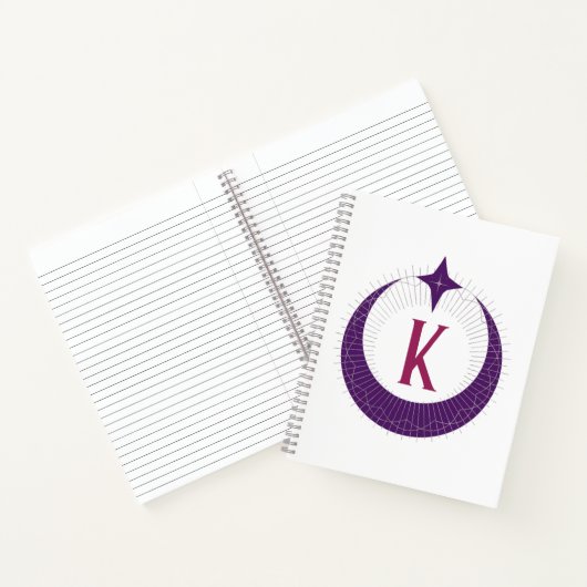 K - Maan Monogram Notitieboek (Binnen)