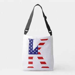 K Monogram afgedekt op Amerikaanse vlag Crossbody Tas