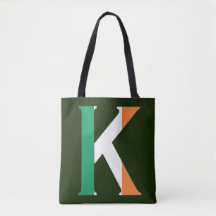K Monogram bedekt met Ierse vlag stint Draagtas