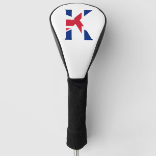 K Monogram bedekt op Union Jack Flag dcnt Golfheadcover