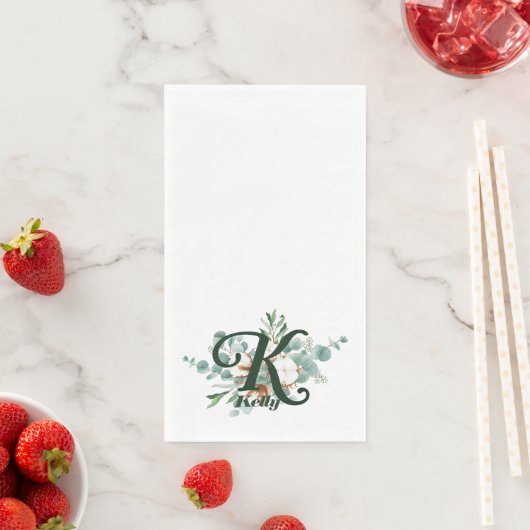 K Monogram Botanische Floral Guest Towels Servet (Insitu)