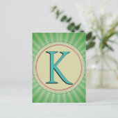 K MONOGRAM-BRIEF BRIEFKAART (Staand voorkant)