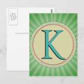 K MONOGRAM-BRIEF BRIEFKAART (Voorkant / Achterkant)