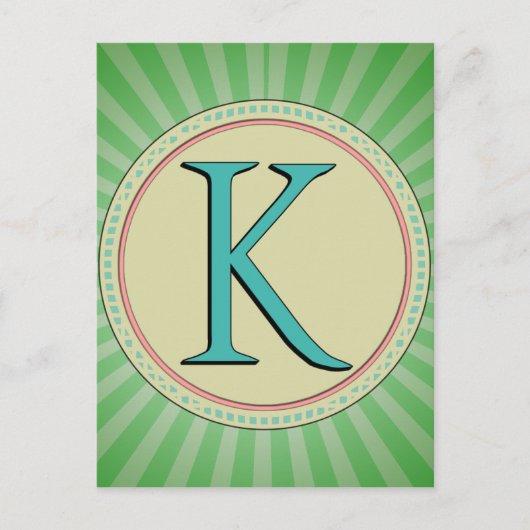 K MONOGRAM-BRIEF BRIEFKAART (Voorkant)