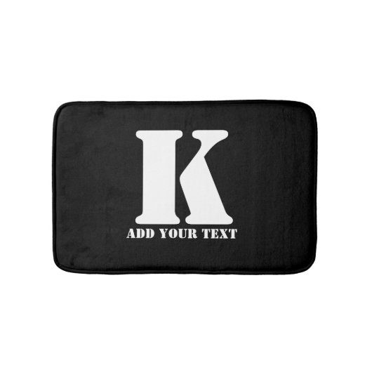 K Monogram Classic Trendy Aangepaste Trouwsjabloon Badmat (Voorkant)