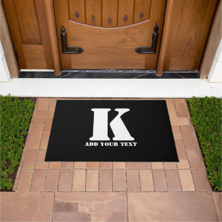 K Monogram Classic Trendy Aangepaste Trouwsjabloon Deurmat