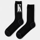 K Monogram Classic Trendy Aangepaste Trouwsjabloon Sokken (Links)