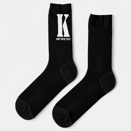 K Monogram Classic Trendy Aangepaste Trouwsjabloon Sokken (Links)