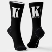 K Monogram Classic Trendy Aangepaste Trouwsjabloon Sokken (Gebogen)
