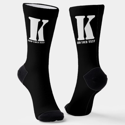 K Monogram Classic Trendy Aangepaste Trouwsjabloon Sokken (Gebogen)