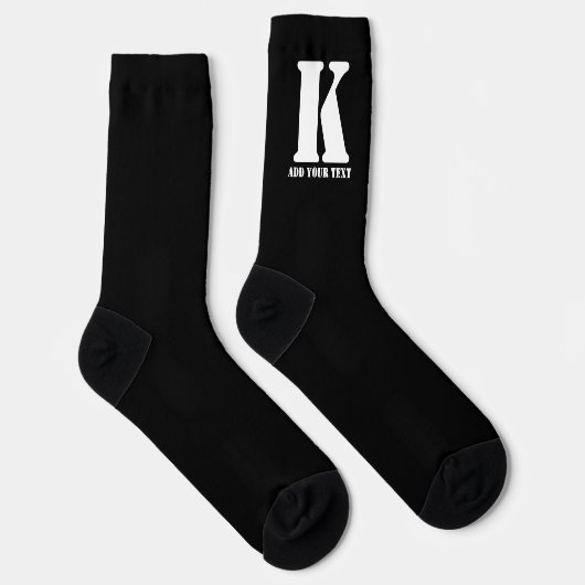 K Monogram Classic Trendy Aangepaste Trouwsjabloon Sokken (Rechts)