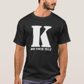 K Monogram Classic Trendy Aangepaste Trouwsjabloon T-shirt (Voorkant)