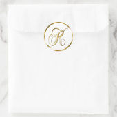 K Monogram Faux Gold Envelope of Favor Seal Ronde Sticker (Tas)