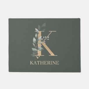 K Monogram Floral Aangepast Deurmat