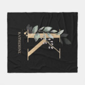 K Monogram Floral - Aangepaste fleece Blanket (Voorkant (Horizontaal))