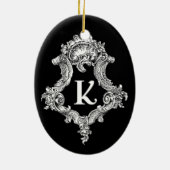K Monogram Initiaal Keramisch Ornament (Achterkant)