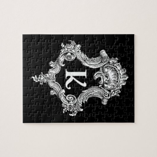 K Monogram Initiaal Legpuzzel (Horizontaal)