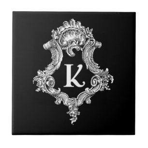 K Monogram Initiaal Tegeltje