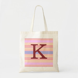 K : Monogram K zomerstapes Canvas tas