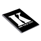 K Monogram Klassieke Trendy Aangepaste Trouw Temp Notitieboek (Rechterzijde)