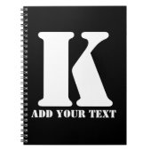K Monogram Klassieke Trendy Aangepaste Trouw Temp Notitieboek (Voorkant)